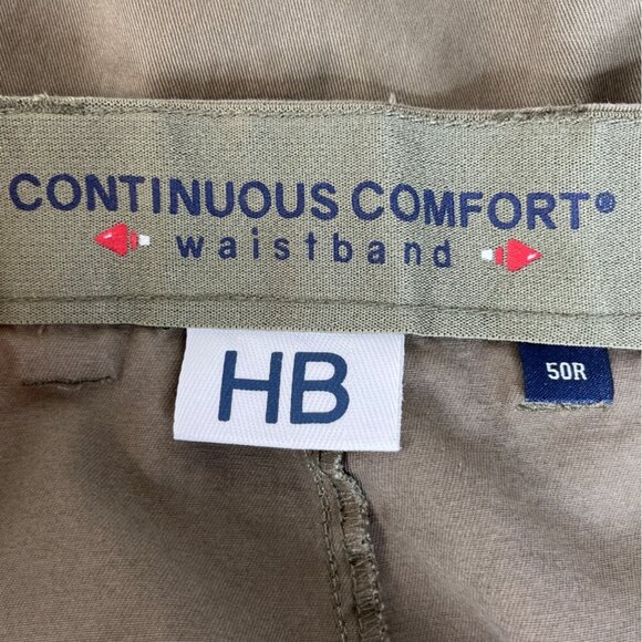 HB Cargo Shorts Mens 50 R Khaki Flat Front Comfort Waistband - Picture 6 of 10